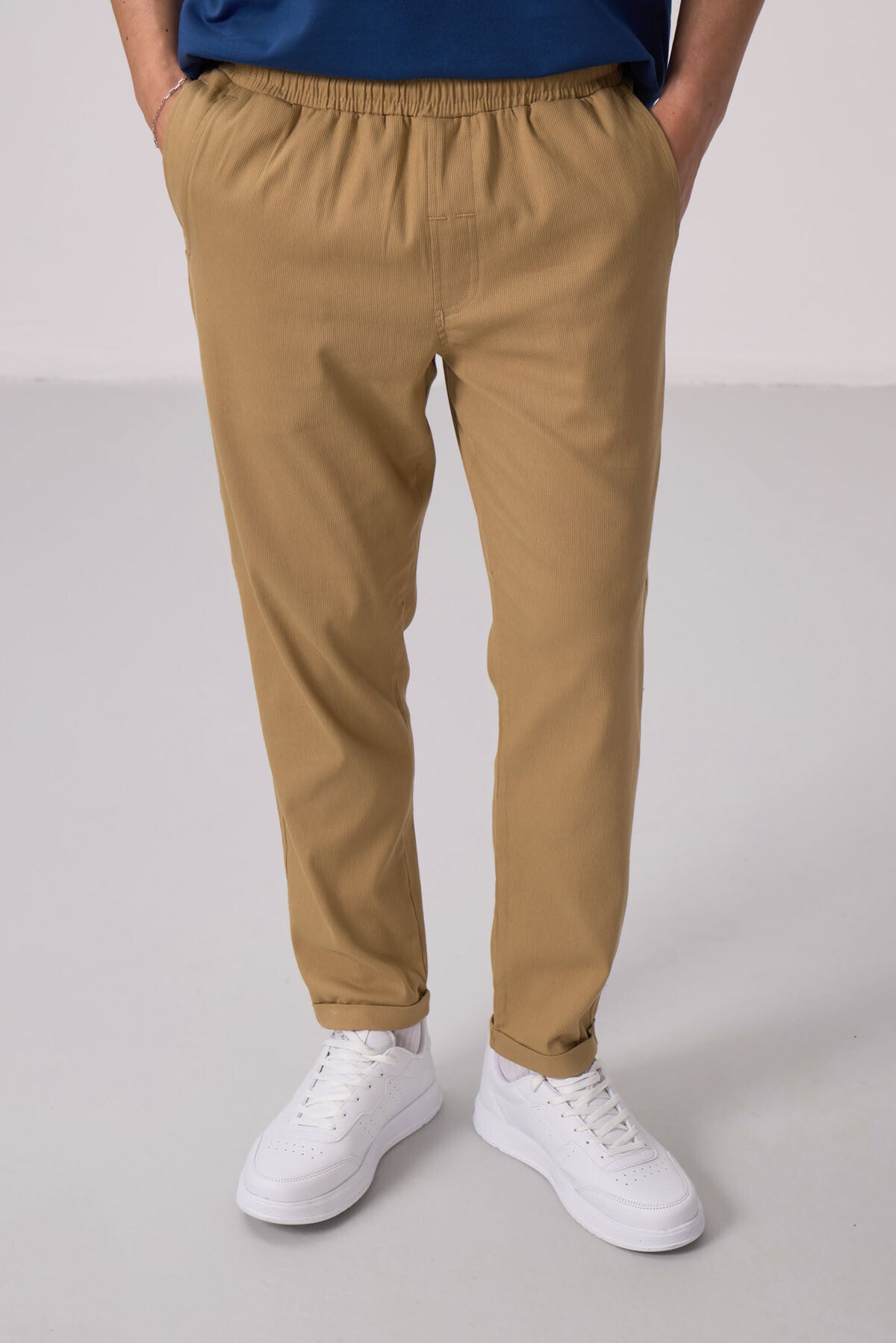 vert standart fit dokuma hafif esnek chino pantolon - 82175