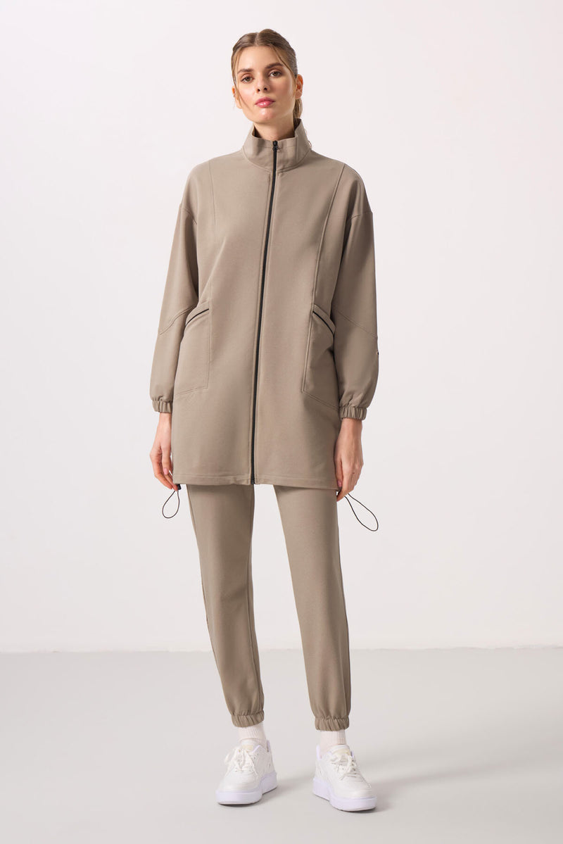 Ensemble Femme Tunique et Jogging à Col Montant