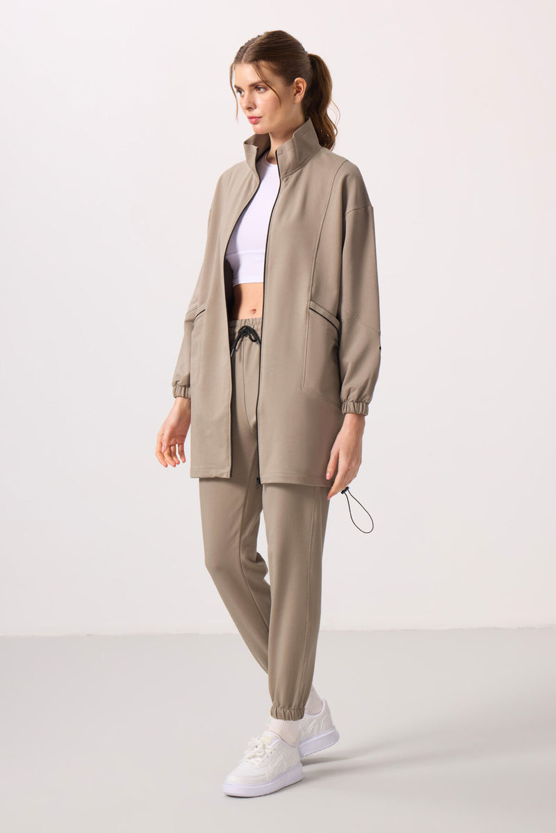 Ensemble Femme Tunique et Jogging à Col Montant