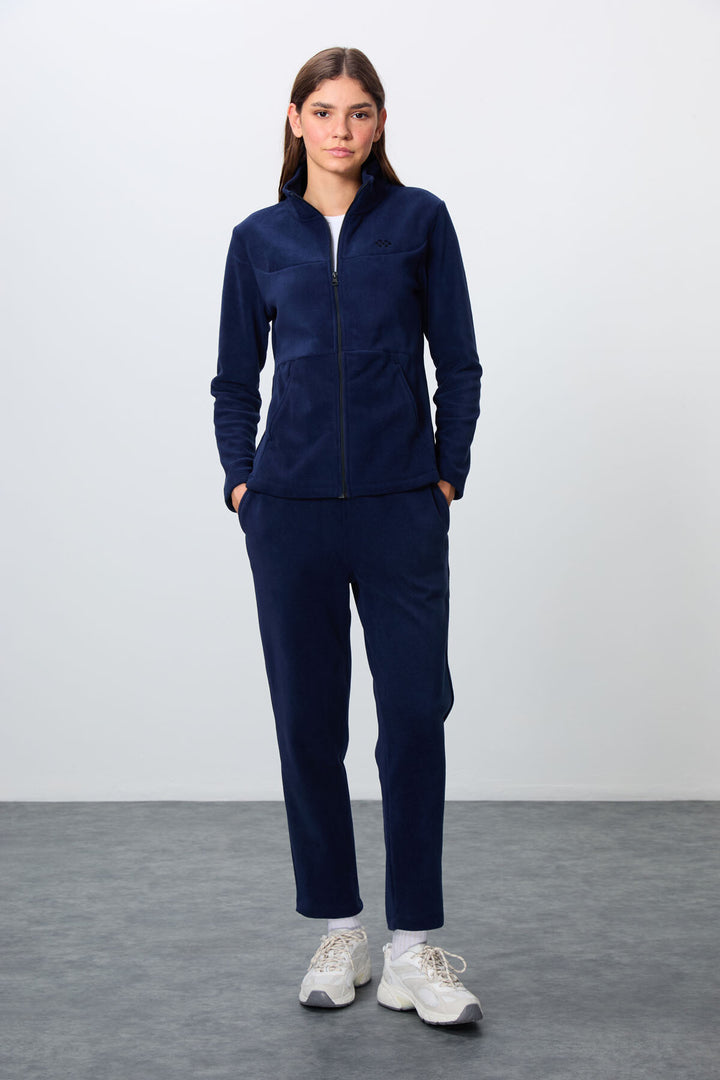 Ensemble survêtement femme polaire oversize bleu marine -95339