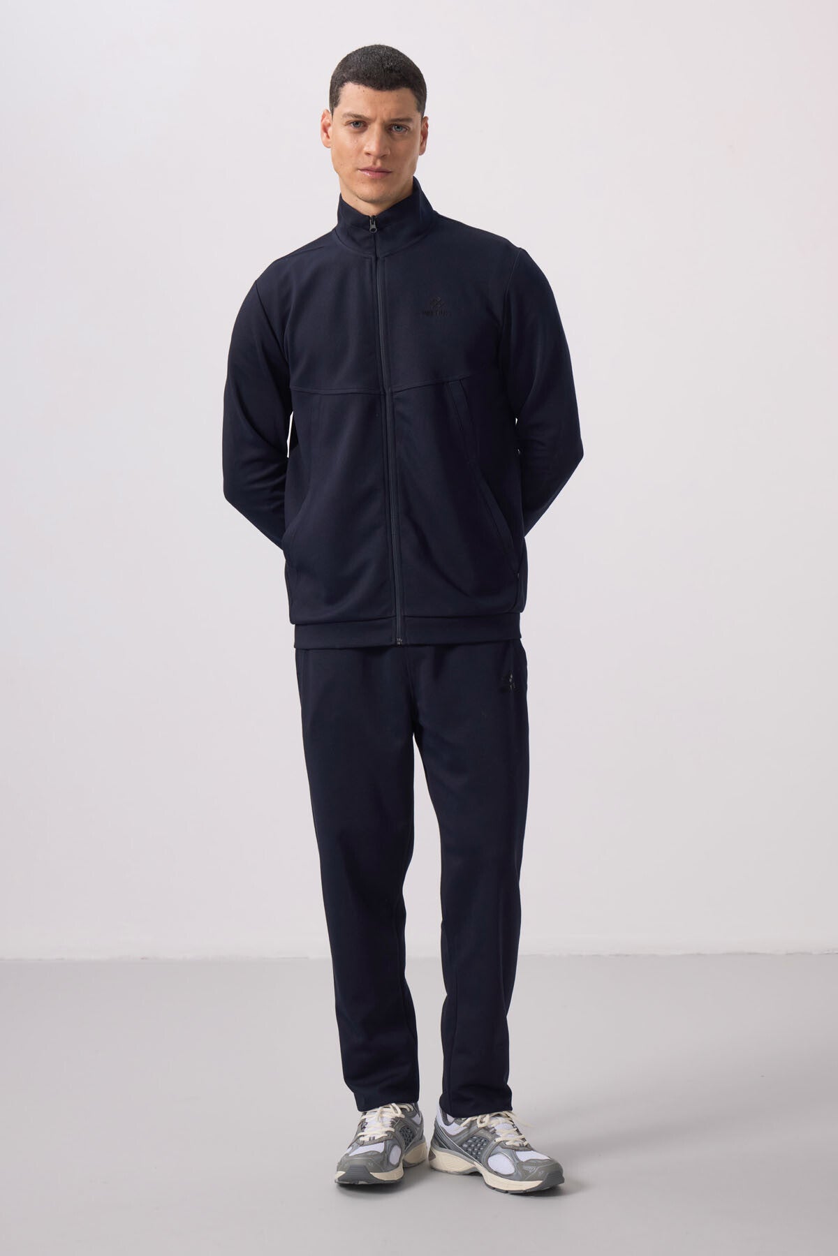 <tc>Ensemble de survêtement homme à texture en surface, coupe confortable - bleu marine - 85273</tc>