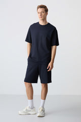 <tc>Ensemble de Shorts Basique Homme Bleu Marine en Coton Épais à Texture Douce, Coupe Comfort Fit - 85257</tc>