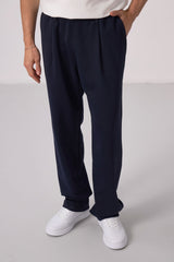 <tc>Pantalon palazzo homme à texture en surface, coupe confortable - 82163</tc>