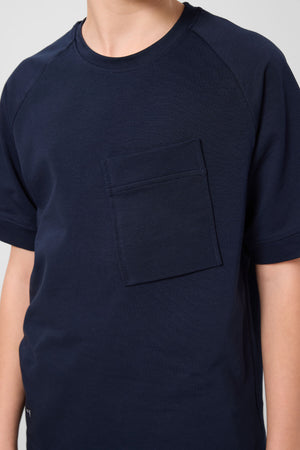 pamuklu yumuşak dokulu oversize cep detayli erkek çocuk t-shirt - 11295 - Justyol