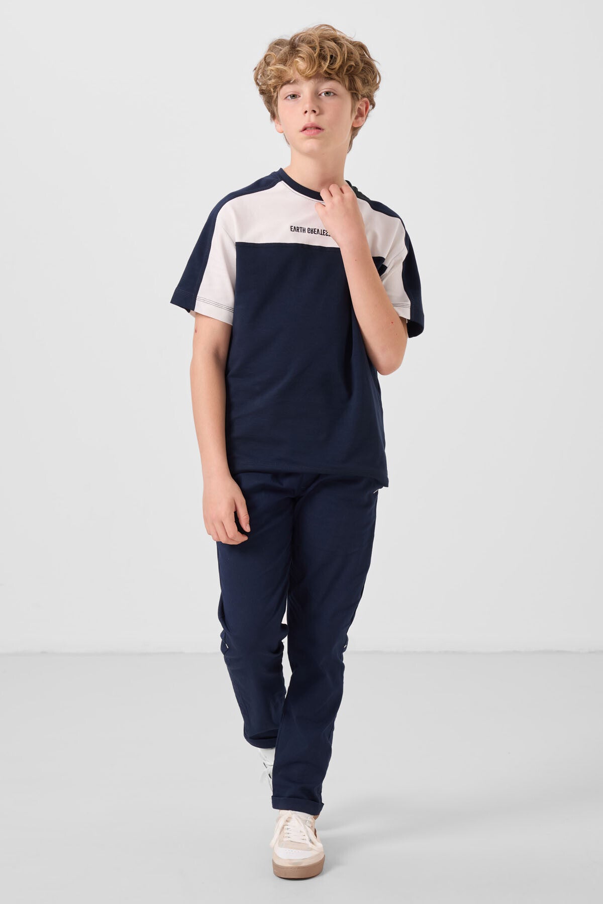 T-shirt Garçon Oversize en Coton Doux avec Broderie - 11290