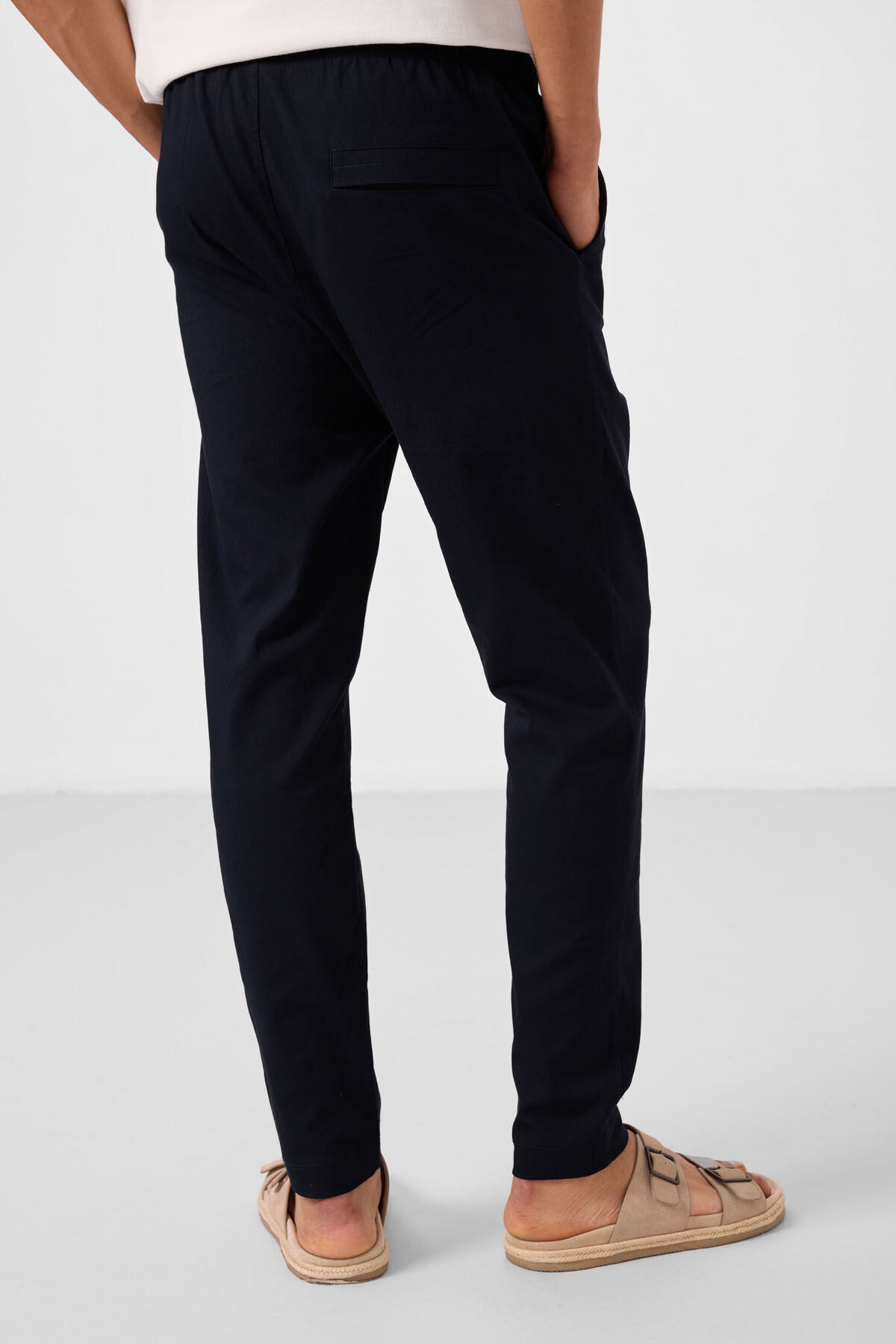 standart fit dokuma hafif esnek chino erkek pantolon - 82180 - Justyol