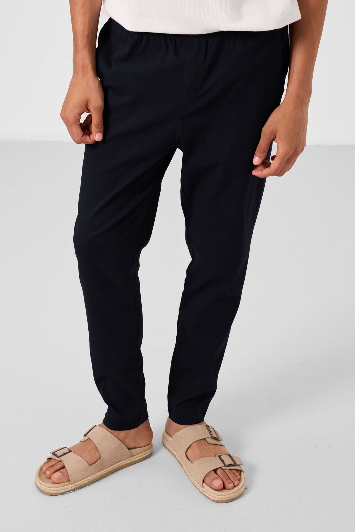 standart fit dokuma hafif esnek chino erkek pantolon - 82180 - Justyol