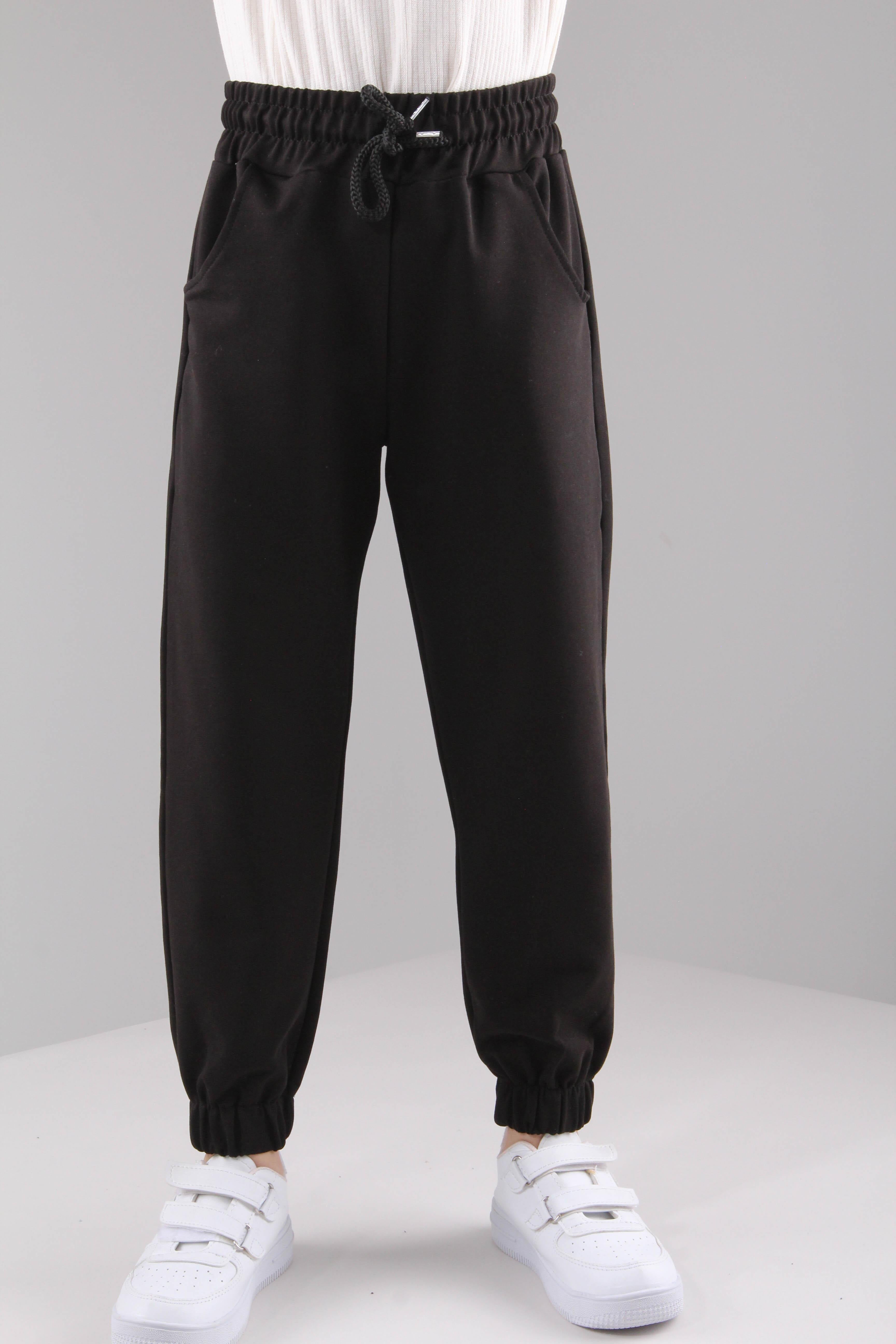 <tc>Pantalon de jogging fille à coupe décontractée, avec taille élastiquée et poches</tc>