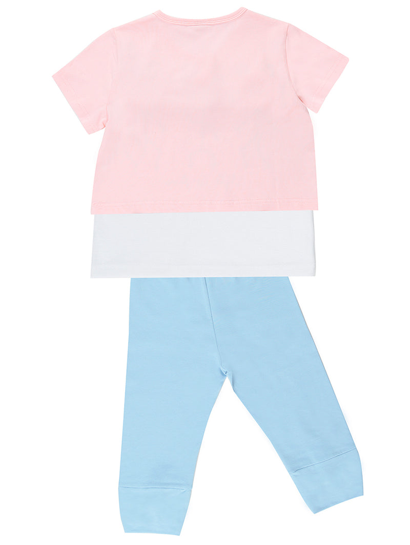 Ensemble fille 2 pièces t-shirt à pompons et legging – Confort et style ludique