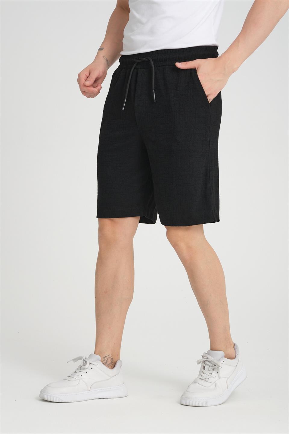 <tc>Short en tricot à motifs avec élasthanne et taille élastique.</tc>