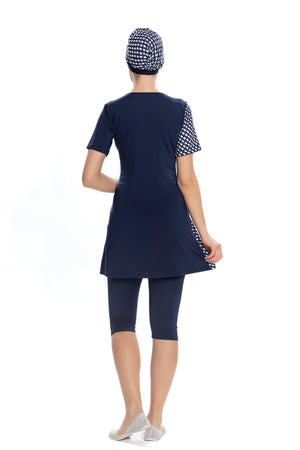 likrali yari kapali mayokemer detayli kazayaği desenli - Justyol