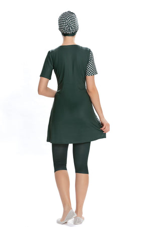 likrali yari kapali mayokemer detayli kazayaği desenli - Justyol