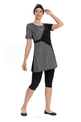 likrali yari kapali mayokemer detayli kazayaği desenli - Justyol