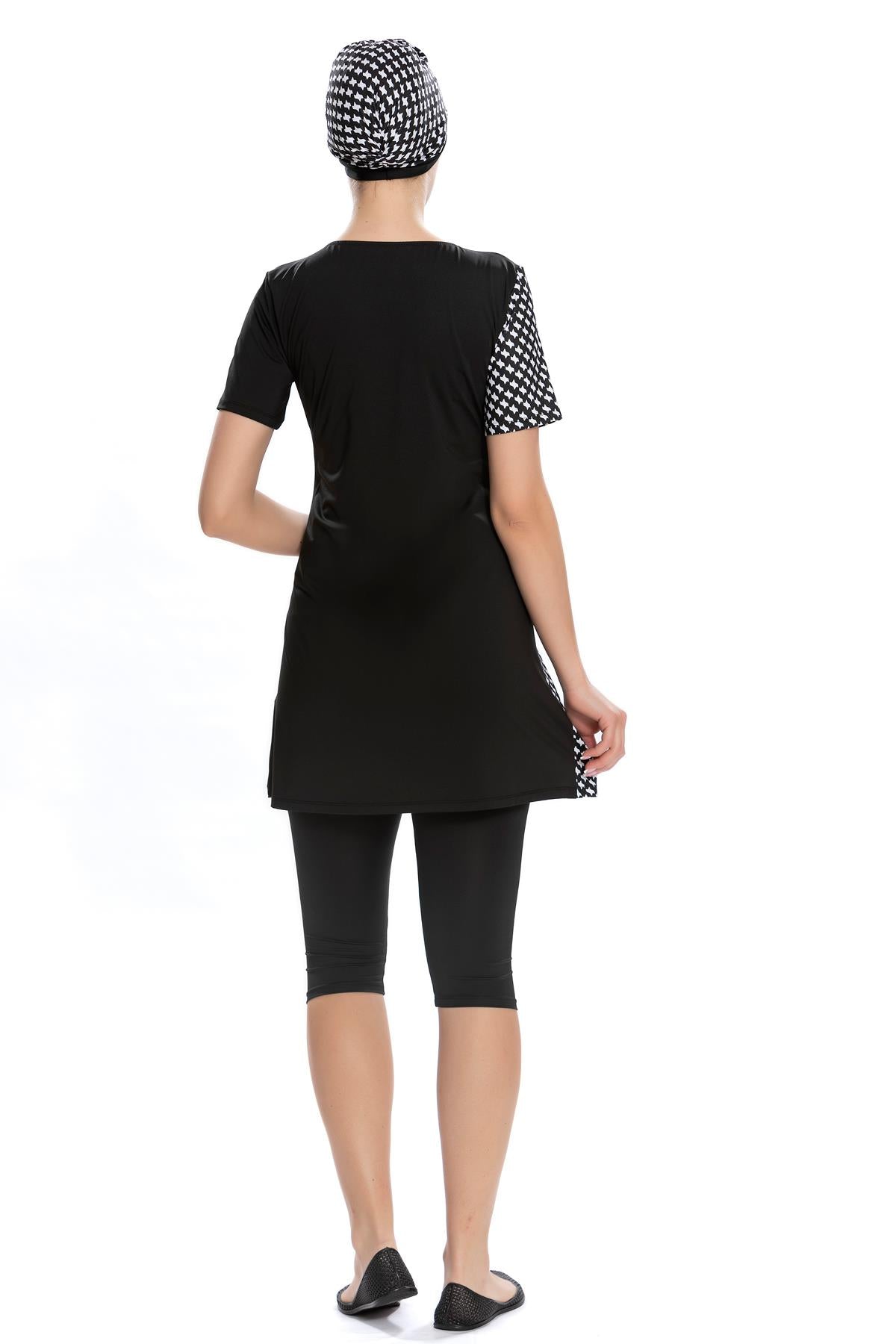 likrali yari kapali mayokemer detayli kazayaği desenli - Justyol