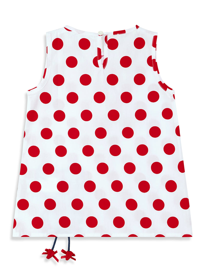 Ensemble Fille 2 Pièces Tunique à Pois & Legging avec Motif Fille Animé