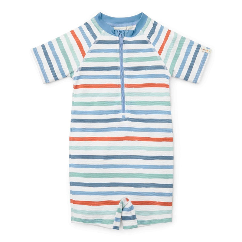 Maillot de Bain Garçon 1 Pièce – Manches Courtes avec Fermeture Zippée