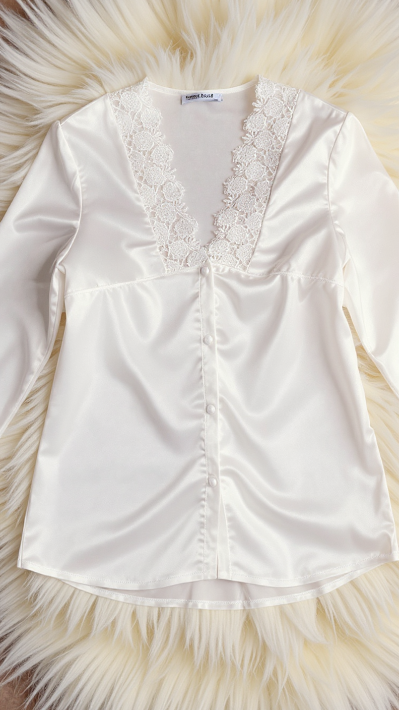 Pajama set 704 -Refined Satin Pajama Set with Lace Details Erotica