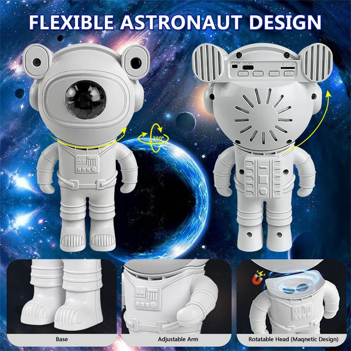 Projecteur Astronaute Galaxy avec Haut-Parleur Bluetooth – Veilleuse LED Ciel Étoilé avec Télécommande