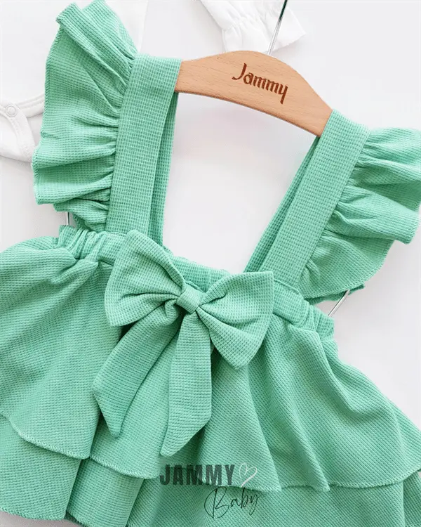 luana waffle gilet dress set - salmon - Justyol