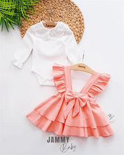 luana waffle gilet dress set - salmon - Justyol