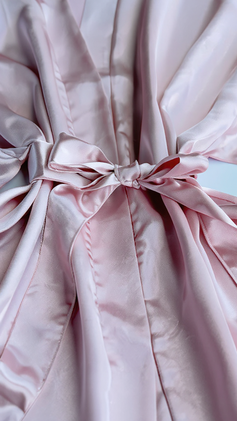 Robe 405 -Graceful Satin Ruffle Kimono Robe Erotica