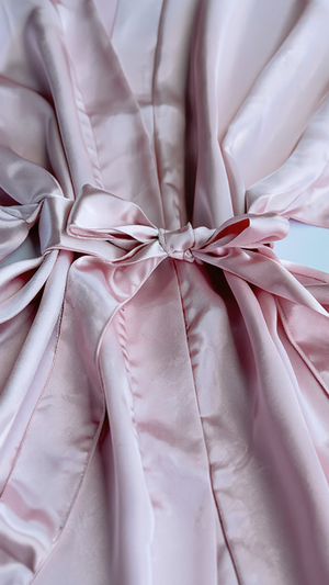 Robe 405 -Graceful Satin Ruffle Kimono Robe Erotica