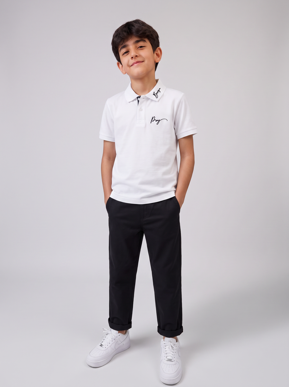 Ensemble Garçon Polo Design Brodé et Pantalon Confort