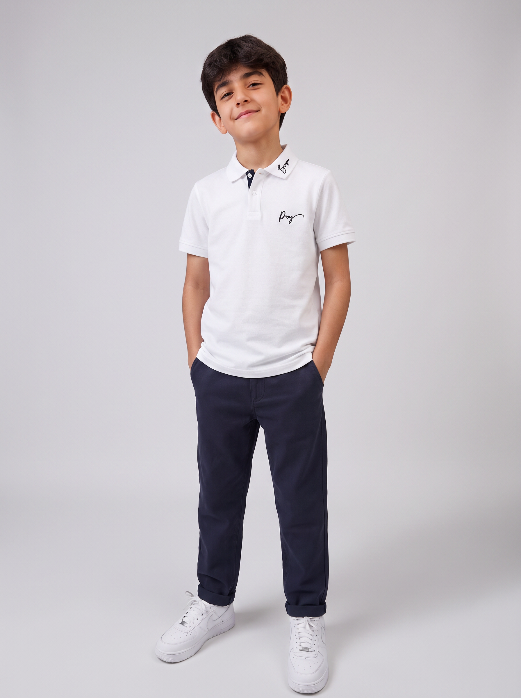 Ensemble Garçon Polo Design Brodé et Pantalon Confort