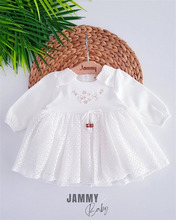 <tc>Robe en dentelle avec broderie Marentino - blanc</tc>