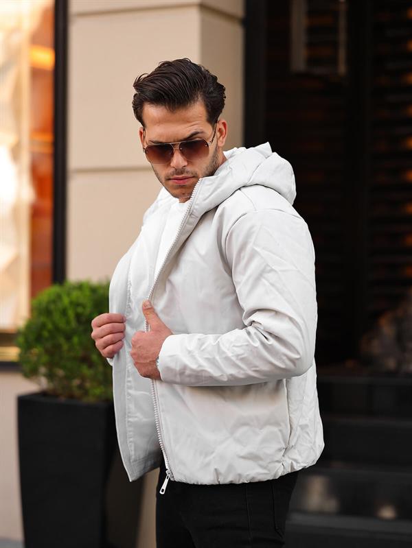 Mat Deri Kapüşonlu Mont - Justyol