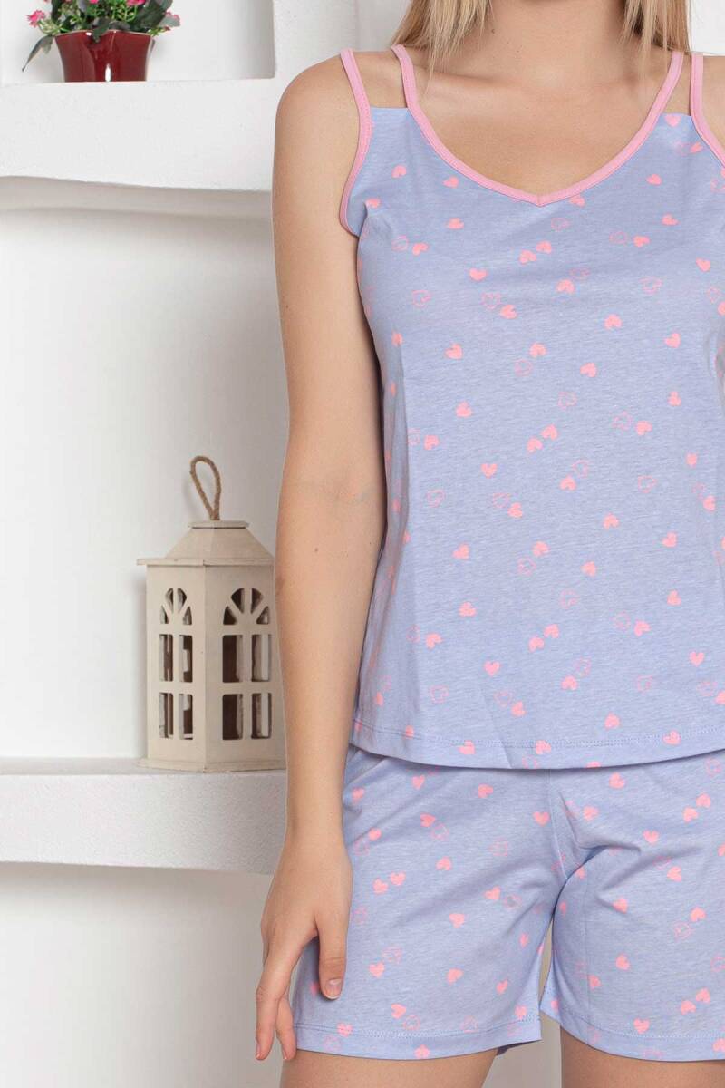 <tc>"Ensemble de pyjama en jersey à bretelles avec short, motif de cœurs, en coton, modèle Exclusive."</tc>