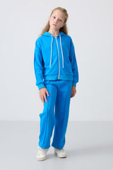 <tc>Survêtement Fille Écru en Coton à Intérieur Doux Texturé, Brodé et Coupe Standard - 75161</tc>