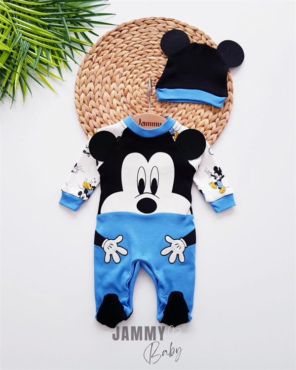 <tc>Ensemble combinaison avec chapeau Mickey Mouse.</tc>