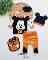 mickey themed 5 piece newborn set