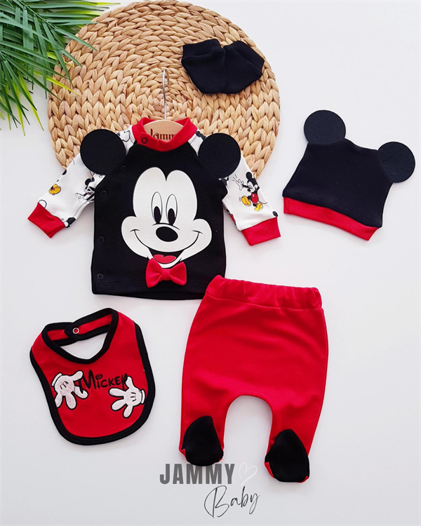 mickey themed 5 piece newborn set