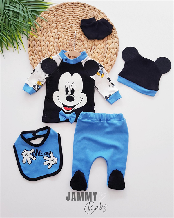 mickey themed 5 piece newborn set