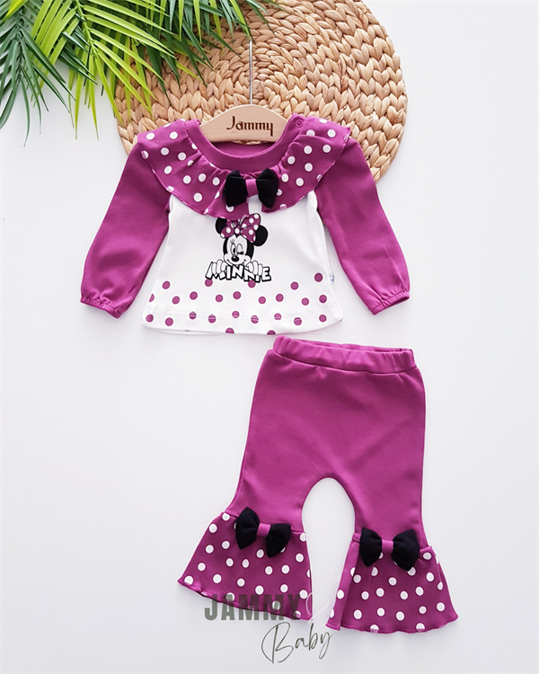 ensemble évasé Minnie Mouse 2 pièces - rose bonbon