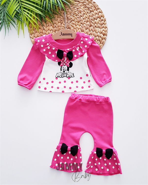 ensemble évasé Minnie Mouse 2 pièces - rose bonbon