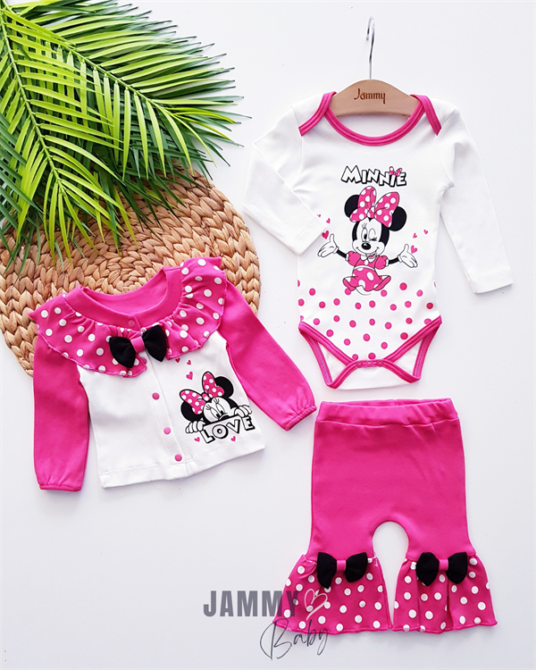 ensemble cardigan Minnie Mouse rouge