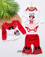 ensemble cardigan Minnie Mouse rouge