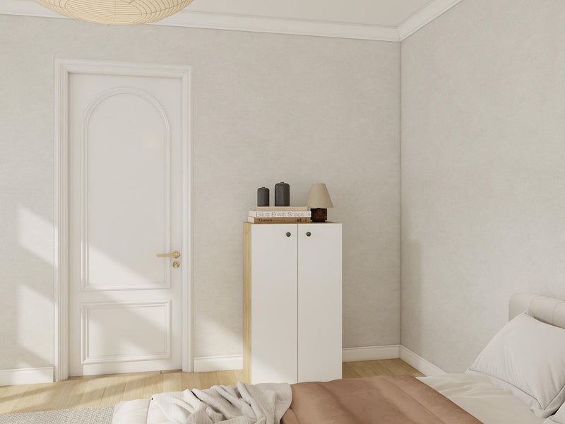 ARMOIRE MULTI-USAGES 2 PORTES BLANC/BLANC