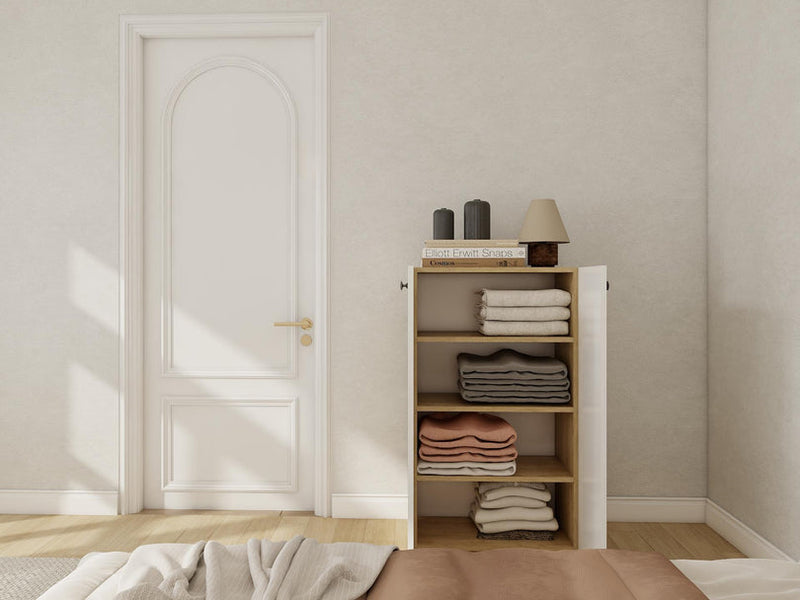 ARMOIRE MULTI-USAGES 2 PORTES BLANC/BLANC