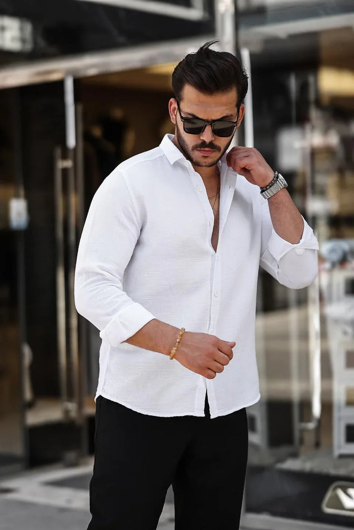 <tc>قميص رجالي كلاسيك -باكمام طويلة وياقة</tc>