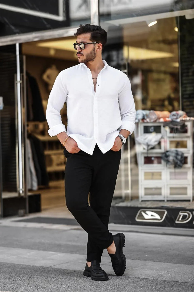 chemise homme mousseline coton respirante manches longues