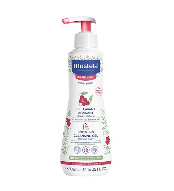 Mustela Gel Lavant Apaisant Corps Et Cheveux Peaux Tres Sensibles  300ml