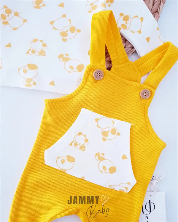 naughty panda waffle salopette set - Justyol