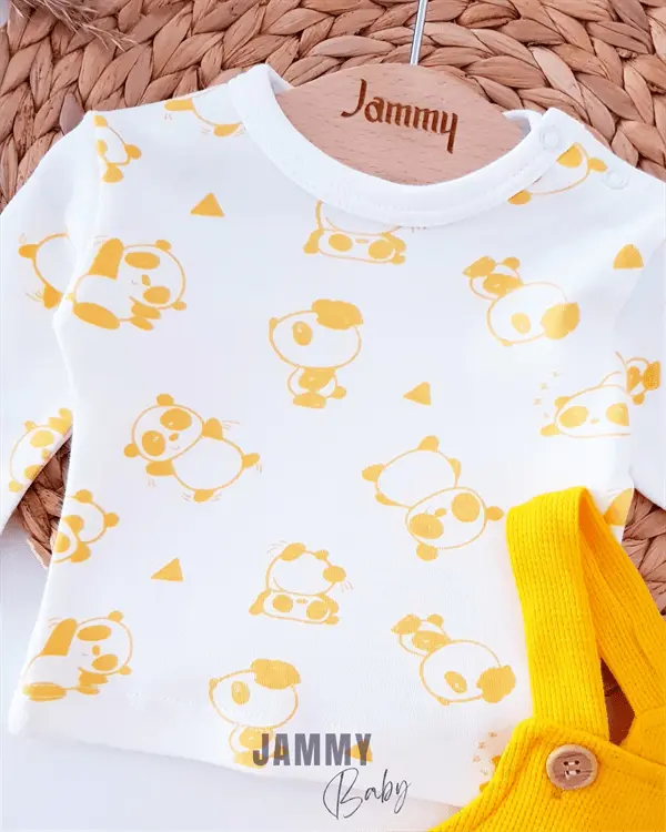 naughty panda waffle salopette set - Justyol