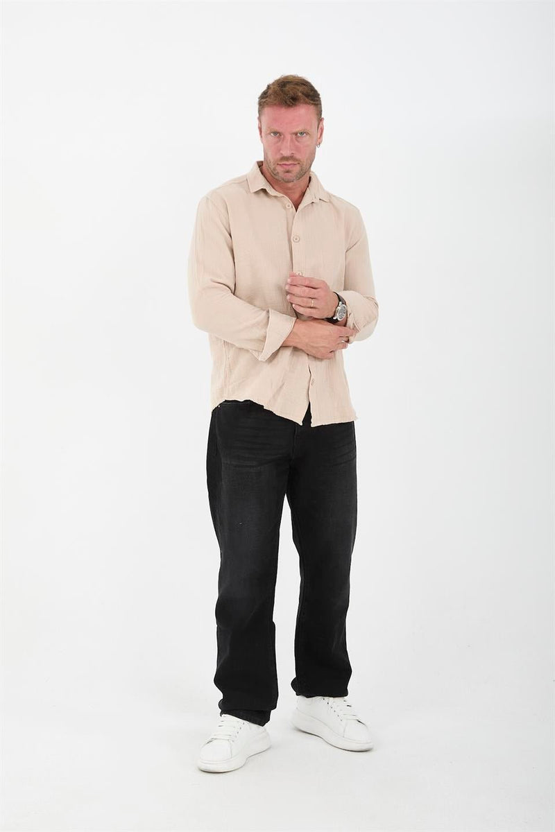chemise homme mousseline coton respirante manches longues