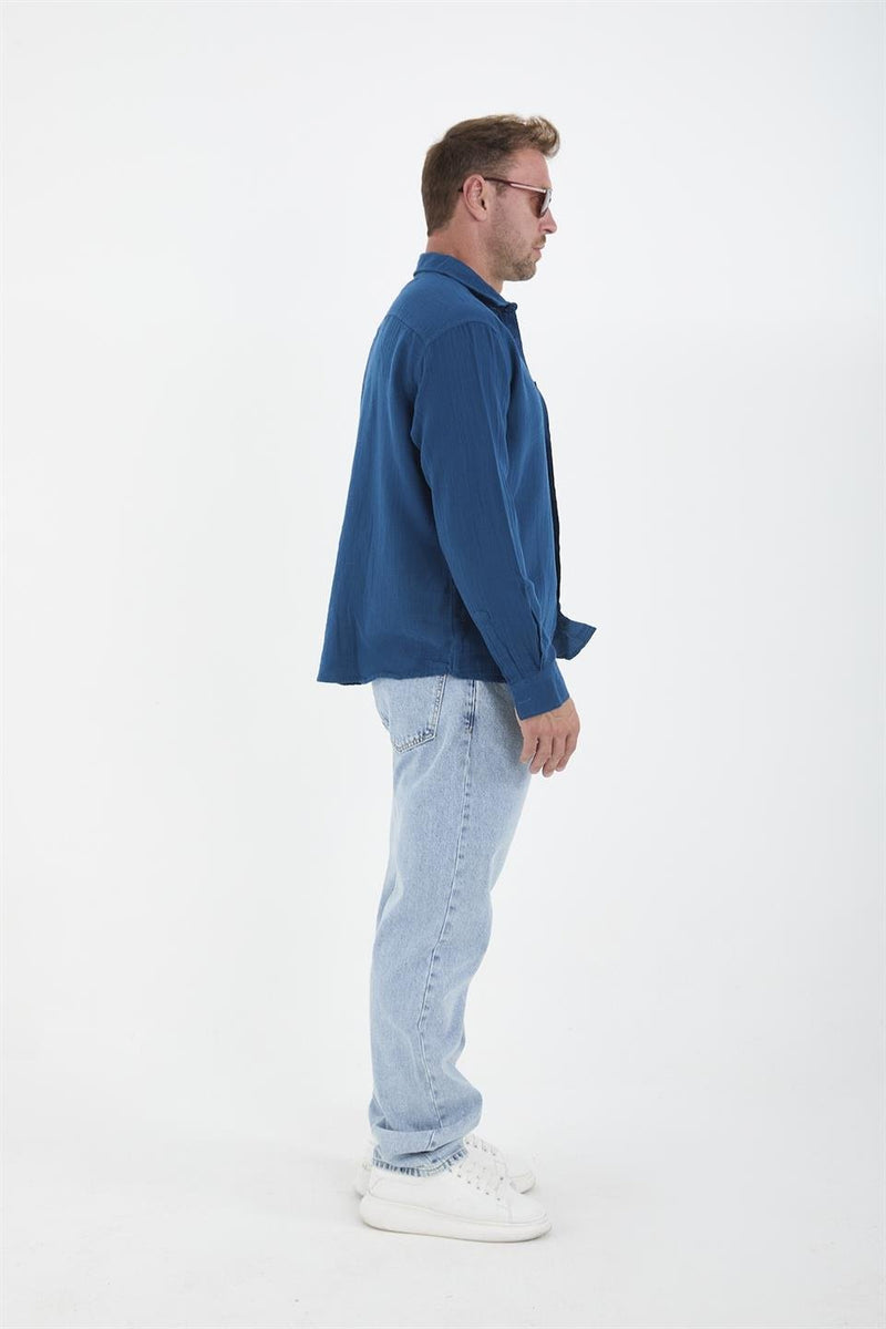 chemise homme mousseline coton respirante manches longues