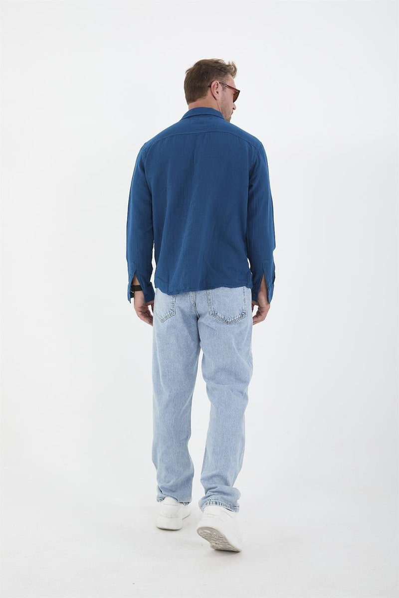 chemise homme mousseline coton respirante manches longues
